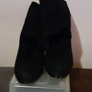 Black suede ladies ankle boots